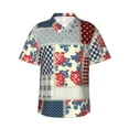 thumbnail image 1 of Balery Patchwork In Country Style Print Men's Hawaiian Shirts Short Sleeve Beach Shirt Relaxed Fit Vacation Button Down Shirts-Large, 1 of 9