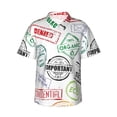 thumbnail image 1 of Balery Stamp Set Collection Print Men's Hawaiian Shirts Short Sleeve Beach Shirt Relaxed Fit Vacation Button Down Shirts-X-Large, 1 of 9