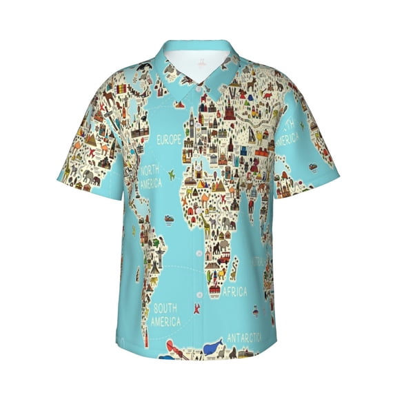 Balery Men'S Summer Hawaiian Shirts Short-Sleeve Design Name Printed Casual Shirts - Size Name