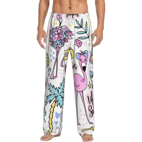 Balery Men'S Summer With Flamingo Pants,Sleepwear Pants,Pajama Pants,Pj Bottoms Drawstring And Pockets-Xx-Large