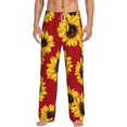 thumbnail image 1 of Balery Men'S Sunflowers On Red Pants,Sleepwear Pants,Pajama Pants,Pj Bottoms Drawstring And Pockets-Large, 1 of 9