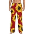 thumbnail image 1 of Balery Men'S Sunflowers On Red Pants,Sleepwear Pants,Pajama Pants,Pj Bottoms Drawstring And Pockets-Small, 1 of 9