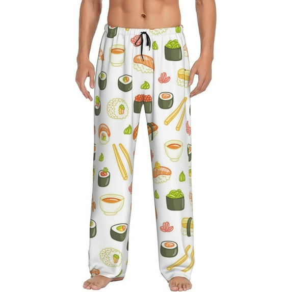 Balery Men'S Sushi And Rolls Pants,Sleepwear Pants,Pajama Pants,Pj Bottoms Drawstring And Pockets-Medium