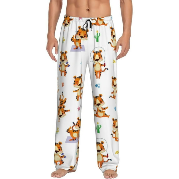 Balery Men'S Tigers Go In For Sports Pants,Sleepwear Pants,Pajama Pants,Pj Bottoms Drawstring And Pockets-Small