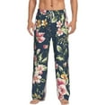 thumbnail image 1 of Balery Men'S Vintage Floral Pants,Sleepwear Pants,Pajama Pants,Pj Bottoms Drawstring And Pockets-X-Large, 1 of 9