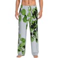 thumbnail image 1 of Balery Men'S Watercolor Green Leaves Pants,Sleepwear Pants,Pajama Pants,Pj Bottoms Drawstring And Pockets-Medium, 1 of 9