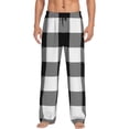 thumbnail image 1 of Balery Men'S White And Black Plaid Pants,Sleepwear Pants,Pajama Pants,Pj Bottoms Drawstring And Pockets-Large, 1 of 9