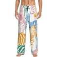 thumbnail image 1 of Balery Men'S Zebra Colourful Pants,Sleepwear Pants,Pajama Pants,Pj Bottoms Drawstring And Pockets-Small, 1 of 9