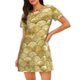 thumbnail image 1 of Balery Mermaid Fish Scale Pattern Womens Short Sleeve Sleepshirt Scoopneck Cute Nightdress Comfy Nightgown Loungewear Dress, 1 of 6