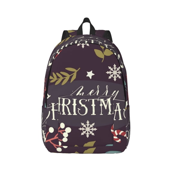Balery Merry Christmas Vintage Canvas Backpack for Men and Women - Large Capacity, Durable Travel Laptop Bag for School, Work, Hiking, and Outdoor Activities