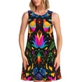 thumbnail image 1 of Balery Mexican Flower Traditional1 Pattern Women’s Summer Dresses – Loose Sleeveless Sundress, Casual and Comfortable Beach Dress for Hot Days, 1 of 7