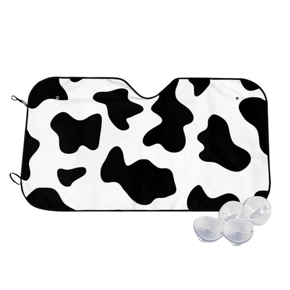 Balery Milk Cow Windshield Sun Shade, Car Front Window Sunshade Cover ,Automotive Interior Portected Blocks Uv Rays For Car Pickup Truck Suv Accessories- Small