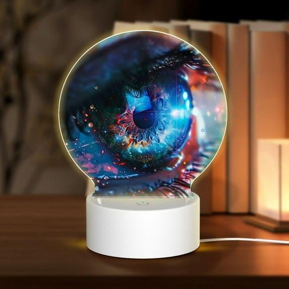 Balery Modern Colorful Eyes Pattern Acrylic Night Light Gift with 3 Color ModesTouch-Sensitive LED Lamp Perfect Gift for Mother's Day, Birthday, or Christmas