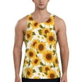 thumbnail image 1 of Balery Modern Elegant Sunflower Pattern Men's Workout Tank Top Gym Muscle Tee Fitness Bodybuilding Sleeveless T Shirt Quick Dry Fit Muscle Tank Top Slim-Fit Tank-3X-Large, 1 of 7