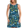 thumbnail image 1 of Balery Modern Excavator Pattern Women’s Summer Dresses – Loose Sleeveless Sundress, Casual and Comfortable Beach Dress for Hot Days, 1 of 7