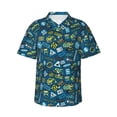 thumbnail image 1 of Balery Modern Excavator Print Men's Hawaiian Shirts Short Sleeve Beach Shirt Relaxed Fit Vacation Button Down Shirts-Large, 1 of 9