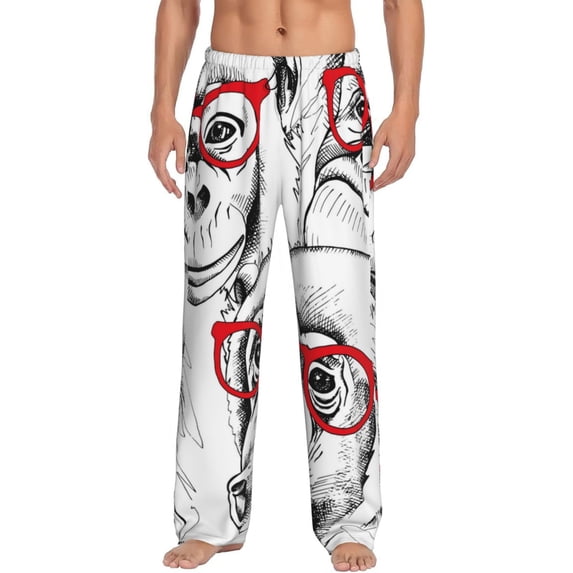 Balery Monkey print Men's Pajama Pants,Ultra Lightweight Pjs,Lounge Pant-X-Large
