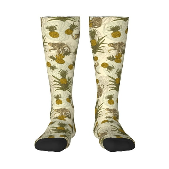 Balery Monkeys And Pinealpples Fun Novelty Socks Men'S Women'S Crew Socks Funny Crazy Novelty Socks Quirky And Cool Socks