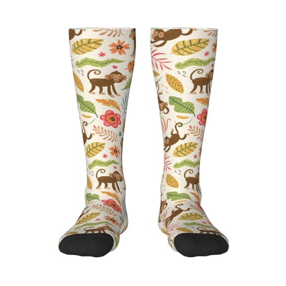 Balery Monkeys In The Jungle Fun Novelty Socks Men'S Women'S Crew Socks Funny Crazy Novelty Socks Quirky And Cool Socks