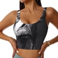 thumbnail image 1 of Balery Monochrome Giraffe Expression Pattern Racerback Sports Bras for Women - Padded Seamless High Impact Support for Yoga Gym Workout Fitness-Medium, 1 of 8