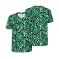 thumbnail image 1 of Balery Monstera Leaves Baseball Jersey for Men Casual Button Down Shirts Short Sleeve Active Team Sports Uniform-Large, 1 of 9