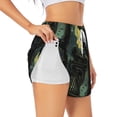 thumbnail image 1 of Balery MoonNight Sky Crow Pattern Women's Running Shorts with Liner 2 Pockets Elastic Workout Athletic Gym Yoga Shorts-Large, 1 of 7