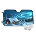 thumbnail image 1 of Balery Mountain Cottage In Snow Windshield Sun Shade, Car Front Window Sunshade Cover ,Automotive Interior Portected Blocks Uv Rays For Car Pickup Truck Suv Accessories- Small, 1 of 7