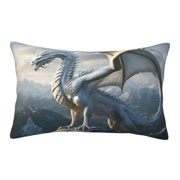 Balery Mountain White Dragon Bedding Queen Pillow Cases - Envelope Closure - Soft Brushed Microfiber Fabric - Shrinkage and Fade Resistant Pillow Cases-14"x20"