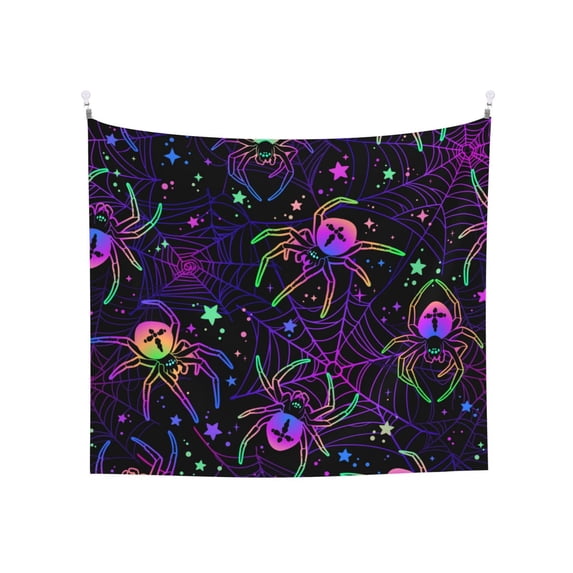 Balery Multi-colored Spiders Pattern Tapestry 60x51 Inches - Large Wall Hanging Tapestry for Bedroom, Living Room, Dorm Decor - Artistic and Aesthetic Room Decor