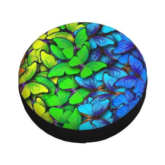 Balery Multicolored Butterflies Tire Covers - Tough Tire Wheel Protector for Truck, SUV, Trailer, Camper, RV -14 inch
