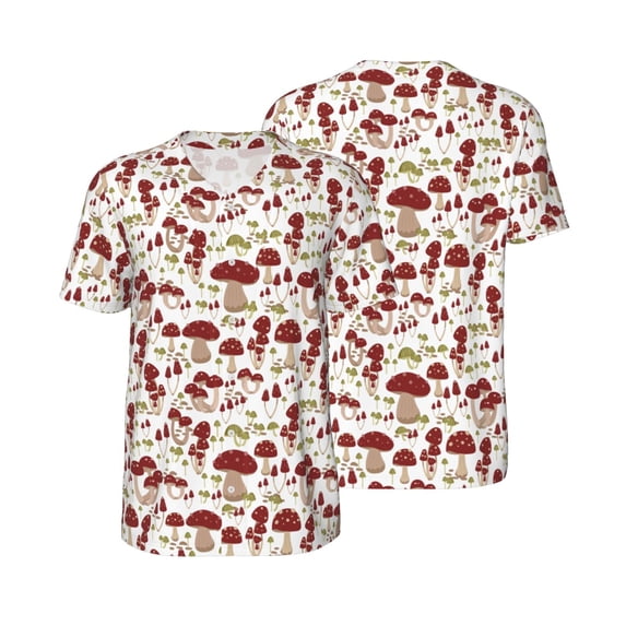 Balery Mushroom Baseball Jersey for Men Casual Button Down Shirts Short Sleeve Active Team Sports Uniform-XX-Large