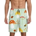 thumbnail image 1 of Balery Mushroom Bee Men's Cotton Knit Pajama Shorts Waistband & Pockets,Short Pajama Pants-XX-Large, 1 of 8