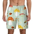 thumbnail image 1 of Balery Mushroom Bee Mens Swim Trunks Swim Shorts for Men Quick Dry Inseam Beach Shorts with Compression Liner Pocket-Small, 1 of 9
