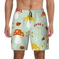 thumbnail image 1 of Balery Mushroom Bee Mens Swim Trunks Swim Shorts for Men Quick Dry Inseam Beach Shorts with Compression Liner Pocket-XX-Large, 1 of 9