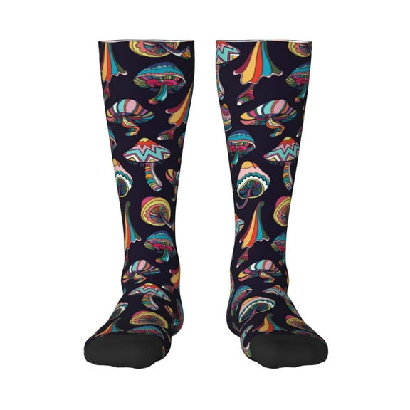 Balery Mushroom Doodle Fun Novelty Socks Men'S Women'S Crew Socks Funny Crazy Novelty Socks Quirky And Cool Socks