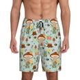 thumbnail image 1 of Balery Mushroom House Insect Frog Men's Cotton Knit Pajama Shorts Waistband & Pockets,Short Pajama Pants-4X-Large, 1 of 8