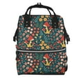 thumbnail image 1 of Balery Mushrooms And Flowers Mummy Backpack - Waterproof Twill Canvas, Large Capacity Diaper Bag with Multiple Pockets and Adjustable Straps, 1 of 6