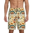 thumbnail image 1 of Balery Mushrooms And Rainbows Peace Men's Cotton Knit Pajama Shorts Waistband & Pockets,Short Pajama Pants-Medium, 1 of 8