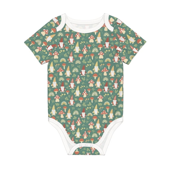 Balery Mushrooms Gnome Pattern Baby Climbing Clothes Infant Bodysuit Cute Infant Bodysuit Baby Romper-18 Months