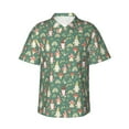 thumbnail image 1 of Balery Mushrooms Gnome Print Men's Hawaiian Shirts Short Sleeve Beach Shirt Relaxed Fit Vacation Button Down Shirts-Small, 1 of 9