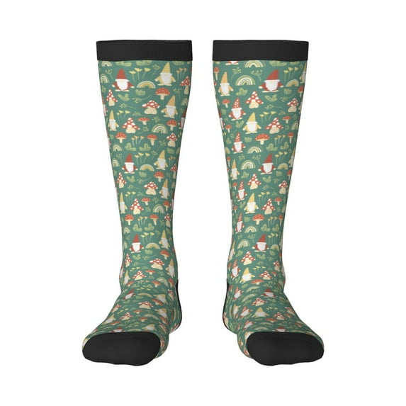 Balery Mushrooms Gnome Printed Novelty Socks Men's Women's Crew Socks Sports Socks Knee High Socks Cotton Socks Quirky and Cool Socks