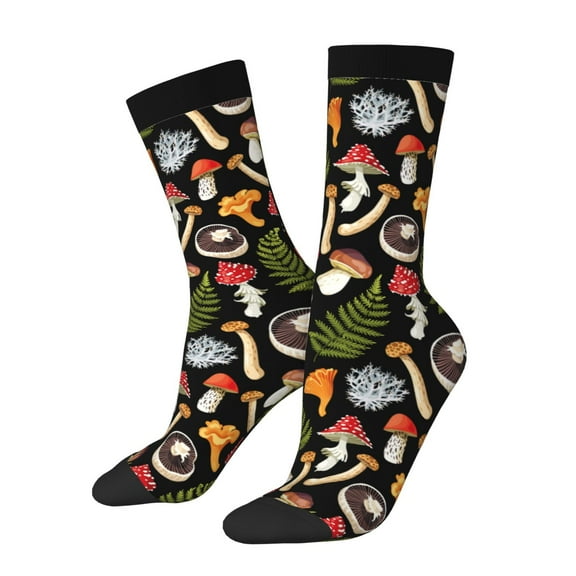 Balery Mushrooms Pattern Crew Socks Unisex– Soft & Breathable Socks for Men & Women, One-Size Fits Most (US 5-11), Comfortable & Durable for Daily Wear
