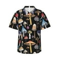 thumbnail image 1 of Balery Mushrooms and Autumn Leaves Print Men's Hawaiian Shirts Short Sleeve Beach Shirt Relaxed Fit Vacation Button Down Shirts-3X-Large, 1 of 9