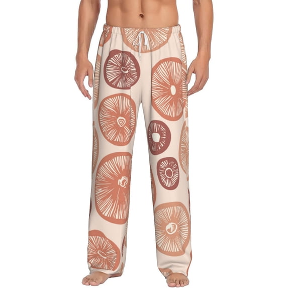 Balery Mushrooms2 print Men's Pajama Pants,Ultra Lightweight Pjs,Lounge Pant-Small