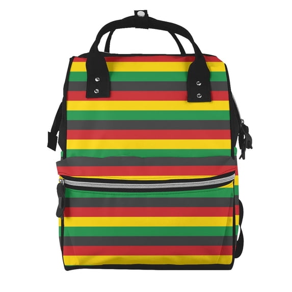 Balery Music Colors 1 Mummy Backpack - Waterproof Twill Canvas, Large Capacity Diaper Bag with Multiple Pockets and Adjustable Straps