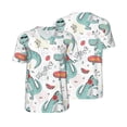 thumbnail image 1 of Balery Music Lover Dinosaur Baseball Jersey for Men Casual Button Down Shirts Short Sleeve Active Team Sports Uniform-XX-Large, 1 of 9