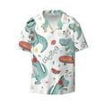 thumbnail image 1 of Balery Music Lover Dinosaur Men's Casual Button Down Shirt Short Sleeve Textured Summer Cuban Beach Shirts-XX-Large, 1 of 7