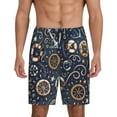 thumbnail image 1 of Balery Nautical Men's Cotton Knit Pajama Shorts Waistband & Pockets,Short Pajama Pants-X-Large, 1 of 8