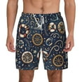 thumbnail image 1 of Balery Nautical Mens Swim Trunks Swim Shorts for Men Quick Dry Inseam Beach Shorts with Compression Liner Pocket-Small, 1 of 9