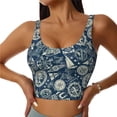 thumbnail image 1 of Balery Nautical Style Pattern Racerback Sports Bras for Women - Padded Seamless High Impact Support for Yoga Gym Workout Fitness-XX-Large, 1 of 8